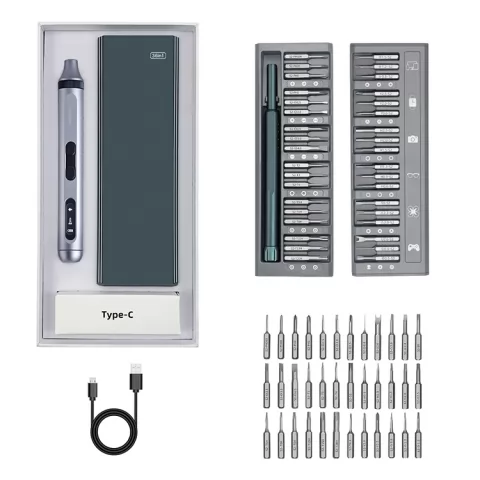 Conjunto de chaves de fenda elétricas de precisão 38 em 1